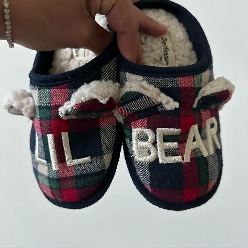 Dearfoams Kids Lil' Bear Clog Slipper Size 11/12 Toddler